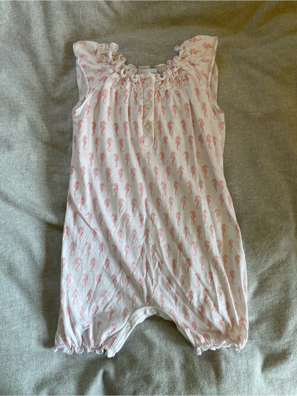 Feather Baby Pink Seahorse Romper